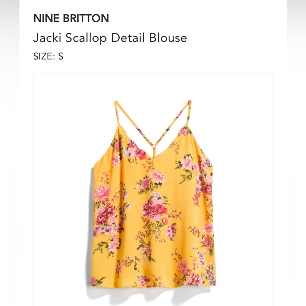 Nine Britton Scallop detail tank. Size small